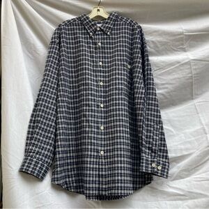 Utility blue plaid flannel button down shirt, size xl